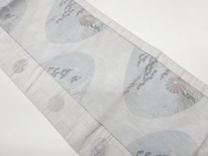 抽象海辺に松・人物模様織出し名古屋帯